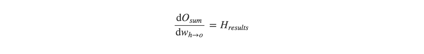 Equation: derivative of the output sum.